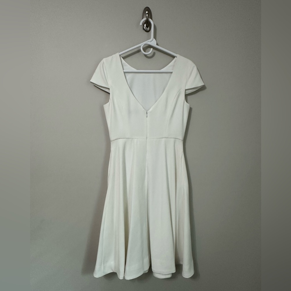 Dress the Population Livia Fit and Flare Dress in Ivory Bride Bridal A Line - Picture 5 of 11